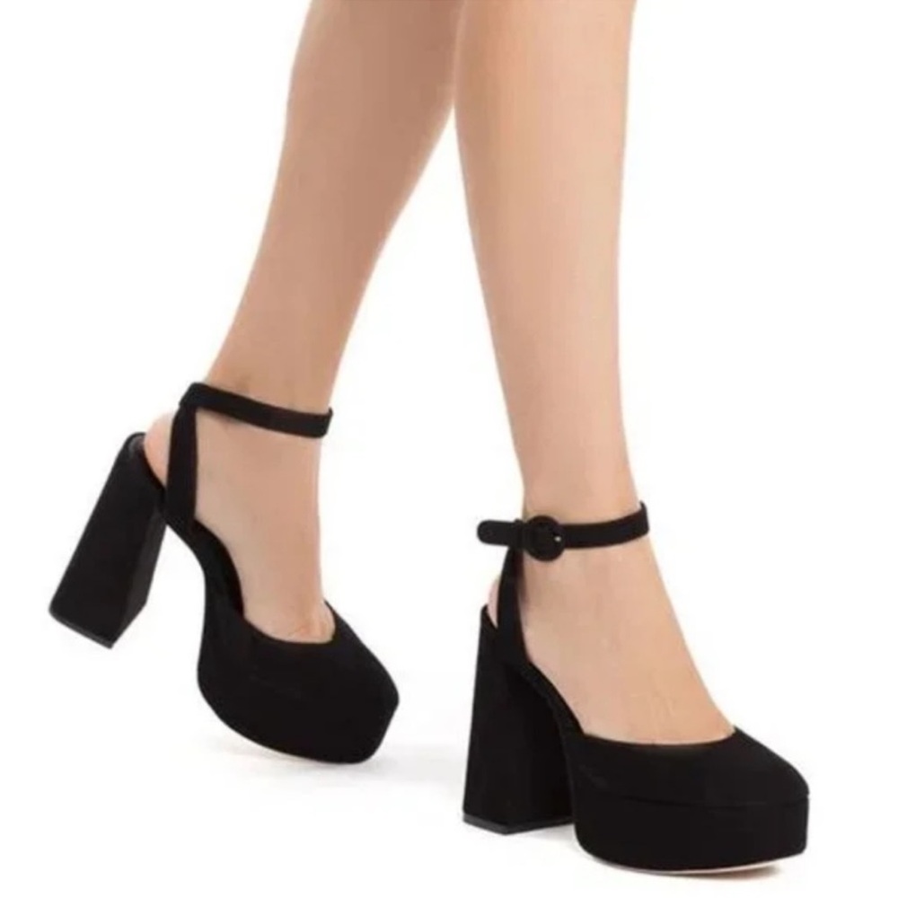 Larroude Ari ankle strap platform heels